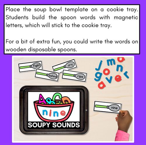 Resource preview 3 for Long I Word Building Phonics Game - SOUPY SOUNDS - Decodable Words Activity