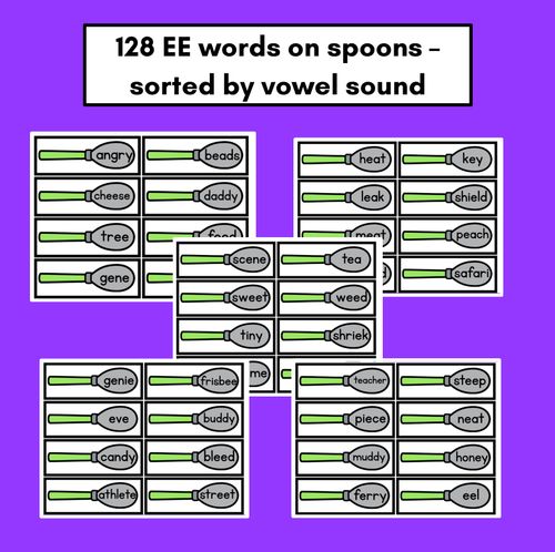 Resource preview 3 for Long E Word Building Phonics Game - SOUPY SOUNDS - Decodable Words Activity