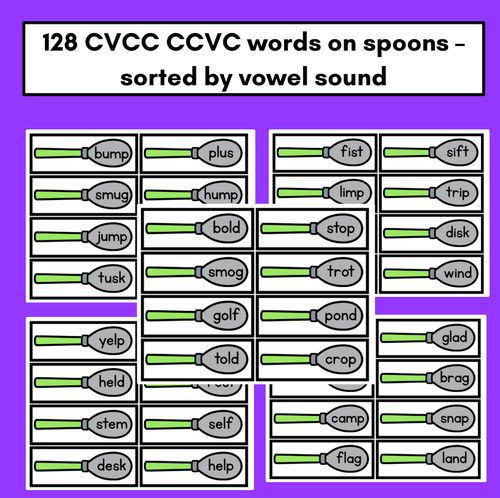 Resource preview 3 for CVCC CCVC Word Building Phonics Game - SOUPY SOUNDS - Decodable Words Activity