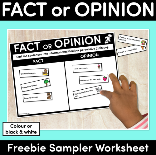 Resource preview 1 for Fact or Opinion Cut & Paste Activity