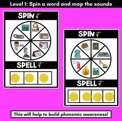 Resource preview 2 for SPIN IT SPELL IT LONG VOWEL A WORDS - No Prep Phonics Activities