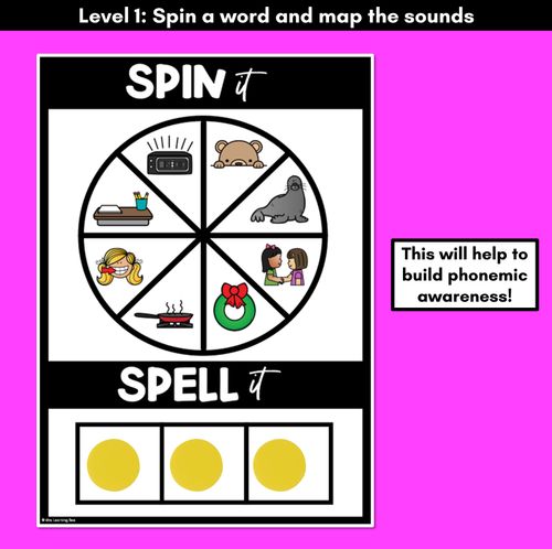 Resource preview 2 for SPIN IT SPELL IT LONG VOWEL E WORDS - No Prep Phonics Activities