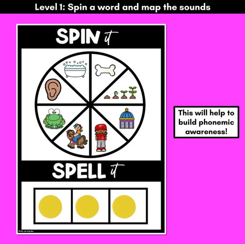 Resource preview 2 for SPIN IT SPELL IT LONG VOWEL O WORDS - No Prep Phonics Activities