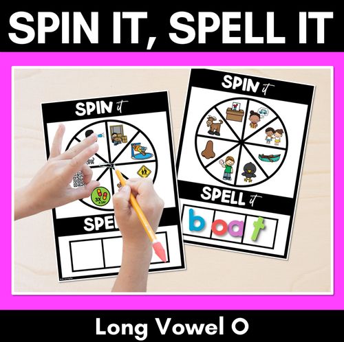 Resource preview 1 for SPIN IT SPELL IT LONG VOWEL O WORDS - No Prep Phonics Activities