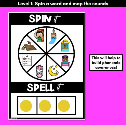 Resource preview 2 for SPIN IT SPELL IT LONG VOWEL U WORDS - No Prep Phonics Activities