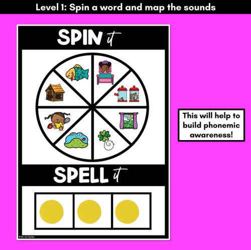 Resource preview 2 for SPIN IT SPELL IT DIGRAPH LL SS CK FF ZZ WORDS - No Prep Phonics Activities