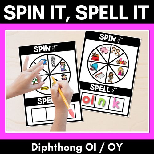 Resource preview 1 for SPIN IT SPELL IT DIPHTHONG OI OY WORDS - No Prep Phonics Activities