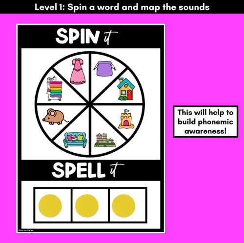 Resource preview 2 for SPIN IT SPELL IT DIPHTHONG OU OW WORDS - No Prep Phonics Activities