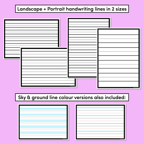 Resource preview 2 for Free Blank Handwriting Worksheets - DOTTED MIDDLE LINE VERSION