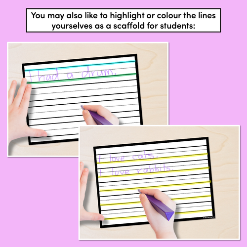 Resource preview 3 for Free Blank Handwriting Worksheets - DOTTED MIDDLE LINE VERSION