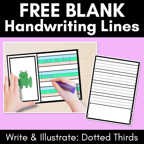 Resource preview 1 for Free Blank Handwriting Worksheets - Write & Illustrate - DOTTED MIDDLE LINE VERSION