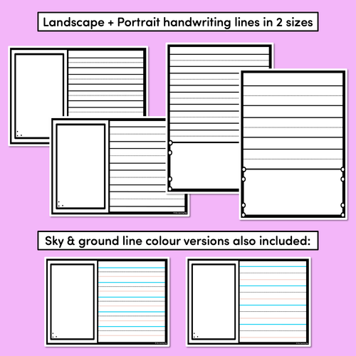 Resource preview 2 for Free Blank Handwriting Worksheets - Write & Illustrate - DOTTED THIRDS VERSION