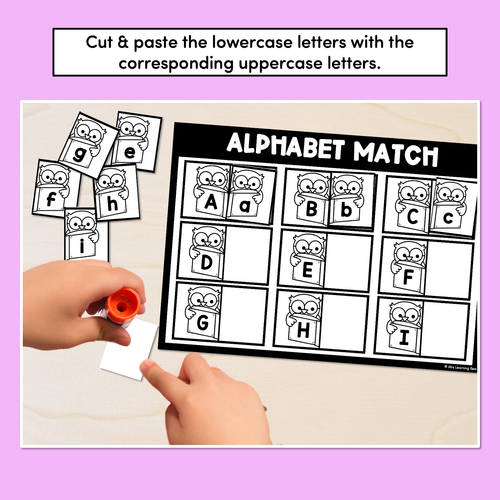 Resource preview 3 for Alphabet Match Worksheets - Uppercase & Lowercase Cut & Paste Activities