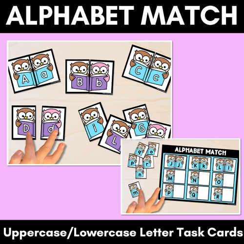 Resource preview 1 for Alphabet Match Task Cards - Uppercase & Lowercase Task Cards & Matching Mats