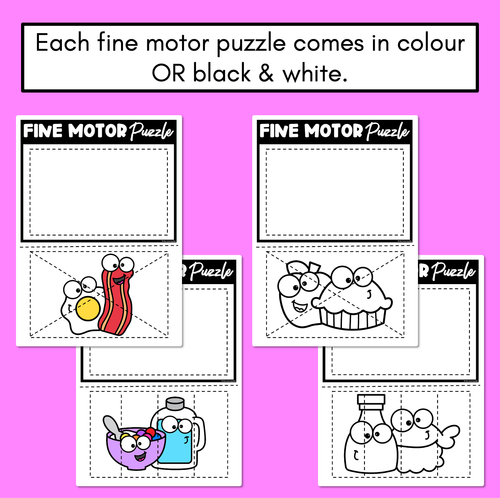 Resource preview 2 for FINE MOTOR PUZZLE TEMPLATES - Food Pairs