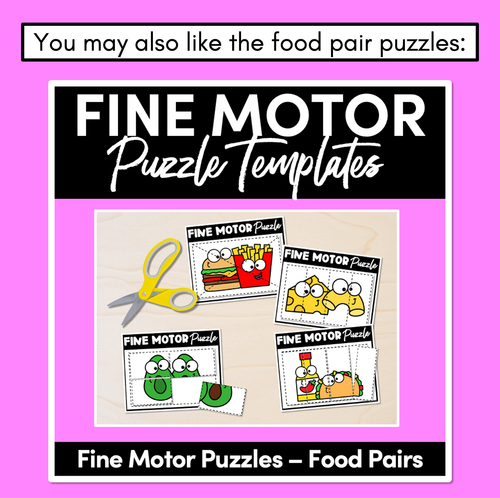 Resource preview 4 for FINE MOTOR PUZZLE TEMPLATES - Everyday Item Pairs