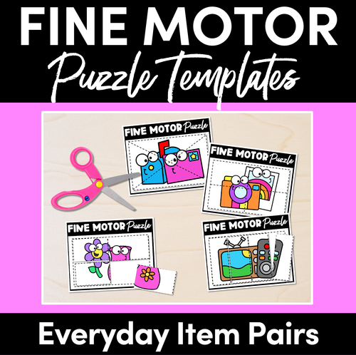 Resource preview 1 for FINE MOTOR PUZZLE TEMPLATES - Everyday Item Pairs