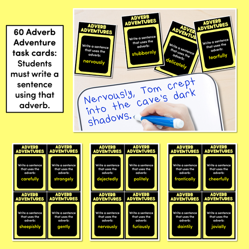 Resource preview 2 for Adjectives and Adverb Task Cards - VCOP aligned