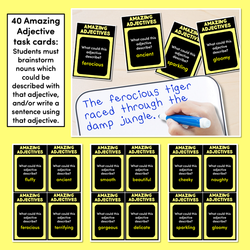 Resource preview 3 for Adjectives and Adverb Task Cards - VCOP aligned