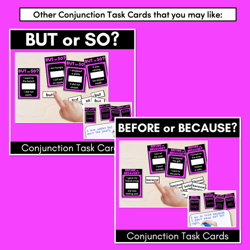 Resource preview 3 for TIE TOGETHER - Conjunction Task Cards - VCOP aligned