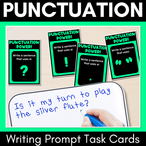 Resource preview 1 for Punctuation Writing Prompt Task Cards - VCOP aligned