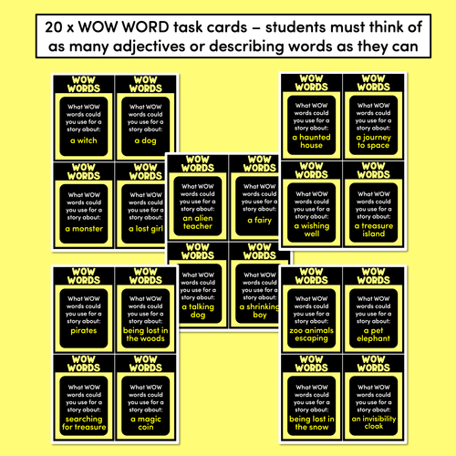 Resource preview 2 for WOW WORDS Descriptive Language Task Cards - VCOP aligned