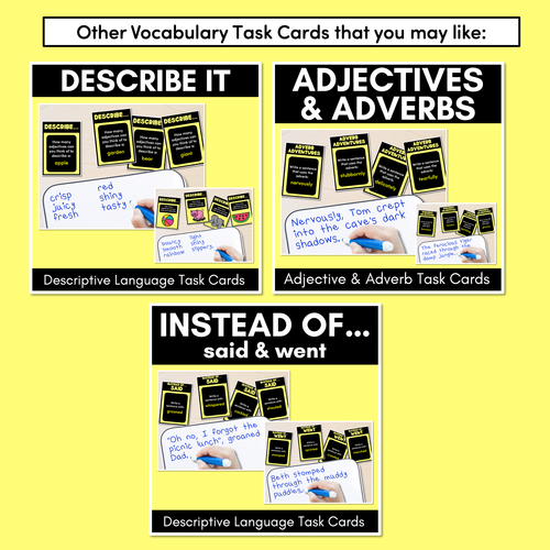 Resource preview 3 for WOW WORDS Descriptive Language Task Cards - VCOP aligned