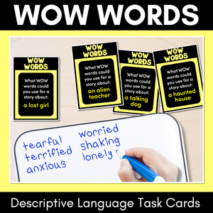 WOW WORDS Descriptive Language Task Cards - VCOP aligned