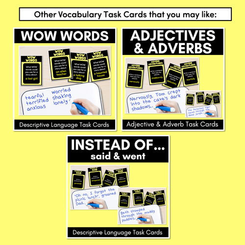 Resource preview 4 for DESCRIBE IT - Descriptive Language & Adjectives Task Cards - VCOP aligned