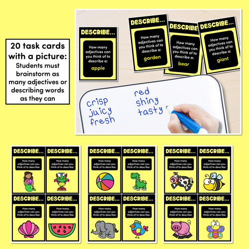 Resource preview 3 for DESCRIBE IT - Descriptive Language & Adjectives Task Cards - VCOP aligned