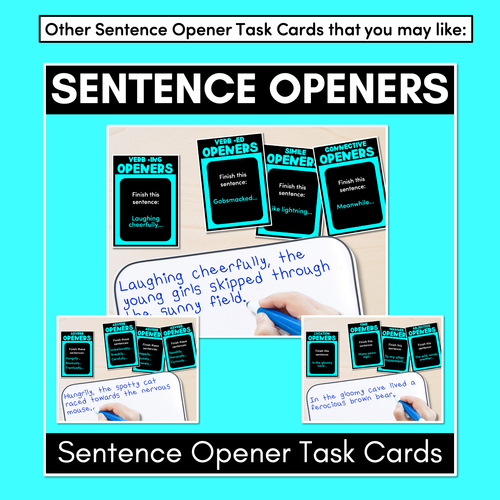 Resource preview 4 for Sentence Openers Task Cards - Start with a Bang - VCOP aligned