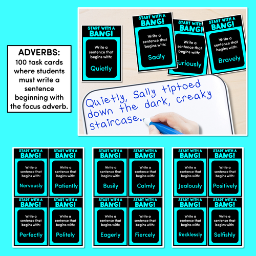 Resource preview 2 for Sentence Openers Task Cards - Start with a Bang - VCOP aligned