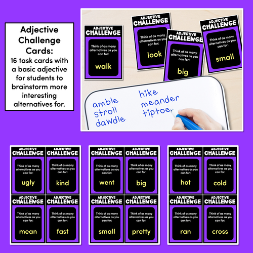 Resource preview 3 for Descriptive Language Task Cards - Up-level the Sentence - VCOP Aligned