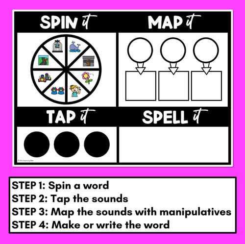 Resource preview 3 for Long Vowel A Words SPIN IT TAP IT MAP IT SPELL IT - Mapping Mats - No Prep