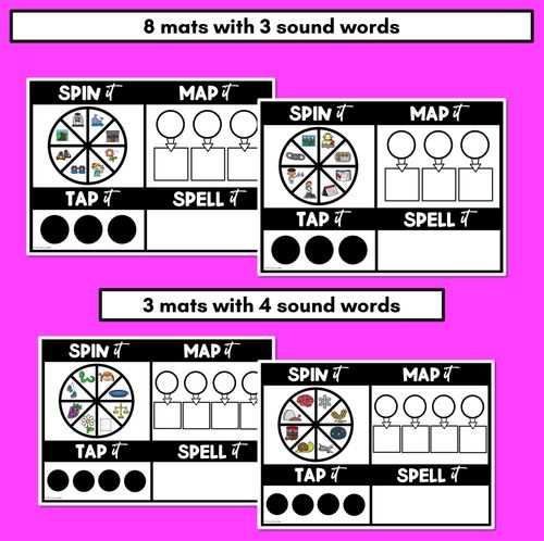 Resource preview 4 for Long Vowel A Words SPIN IT TAP IT MAP IT SPELL IT - Mapping Mats - No Prep