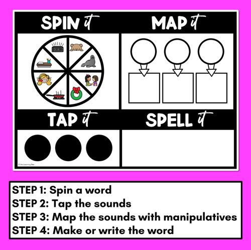 Resource preview 3 for Long Vowel E Words SPIN IT TAP IT MAP IT SPELL IT - Mapping Mats - No Prep