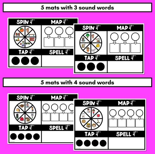 Resource preview 4 for Long Vowel E Words SPIN IT TAP IT MAP IT SPELL IT - Mapping Mats - No Prep