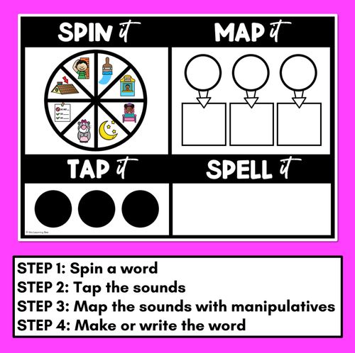 Resource preview 3 for Long Vowel U Words SPIN IT TAP IT MAP IT SPELL IT - Mapping Mats - No Prep