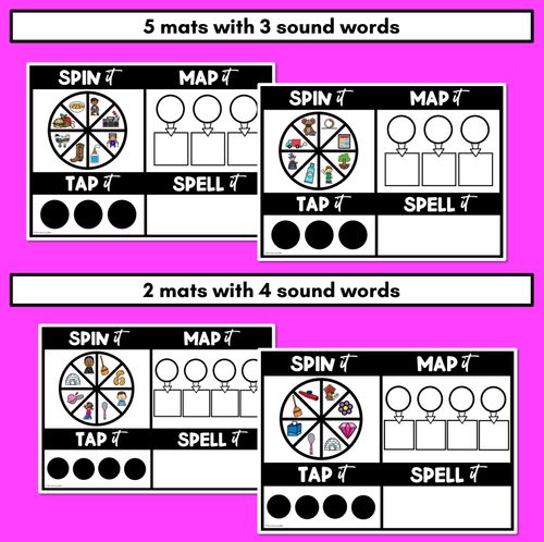 Resource preview 4 for Long Vowel U Words SPIN IT TAP IT MAP IT SPELL IT - Mapping Mats - No Prep