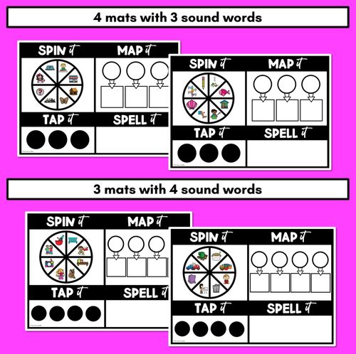 Resource preview 3 for Digraph CH SH TH WH Words SPIN IT TAP IT MAP IT SPELL IT - Mapping Mats - No Prep