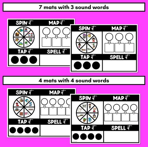 Resource preview 4 for Digraph LL SS CK FF ZZ Words SPIN IT TAP IT MAP IT SPELL IT - Mapping Mats - No Pre