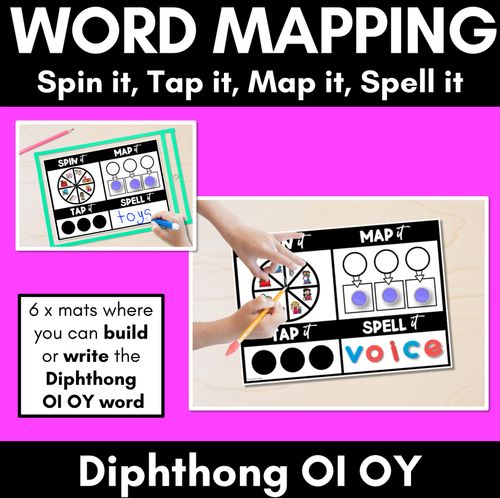 Resource preview 1 for Diphthong OI OY Words SPIN IT TAP IT MAP IT SPELL IT - Mapping Mats - No Prep