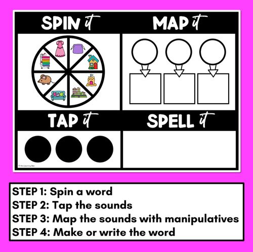 Resource preview 3 for Diphthong OU OW Words SPIN IT TAP IT MAP IT SPELL IT - Mapping Mats - No Prep