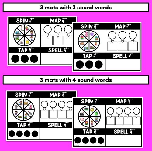 Resource preview 4 for Diphthong OU OW Words SPIN IT TAP IT MAP IT SPELL IT - Mapping Mats - No Prep