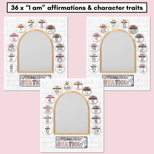 Resource preview 3 for Affirmation Station with Pictures - Free Printable Affirmation Cards - NEUTRALS