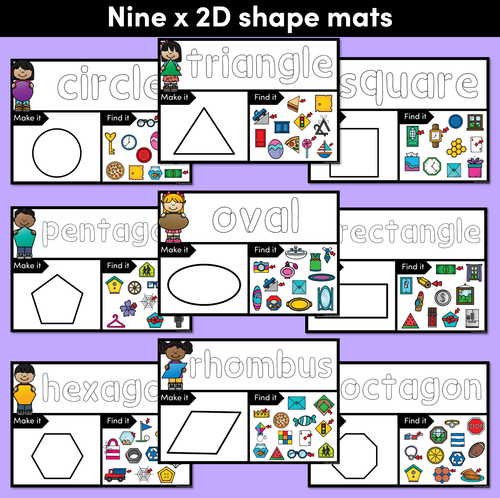 Resource preview 3 for 2D Shapes Playdough Mats