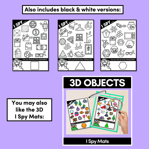 Resource preview 4 for I Spy 2D Shape Mats & Worksheets