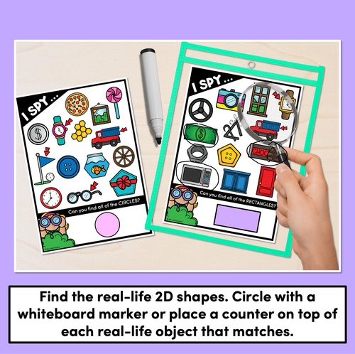 Resource preview 2 for I Spy 2D Shape Mats & Worksheets