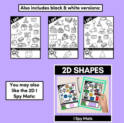 Resource preview 4 for I Spy 3D Objects Mats & Worksheets