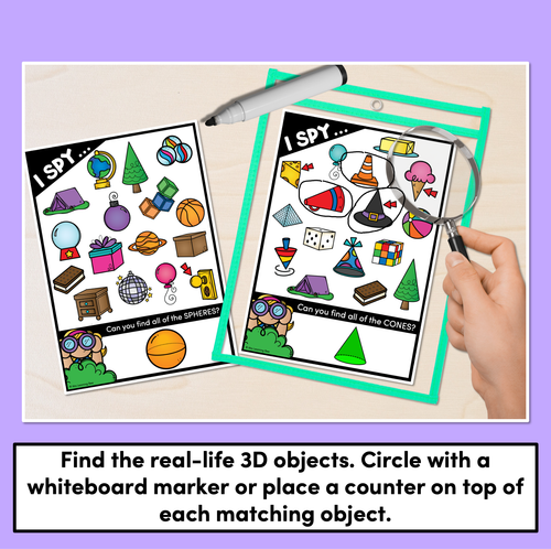 Resource preview 2 for I Spy 3D Objects Mats & Worksheets